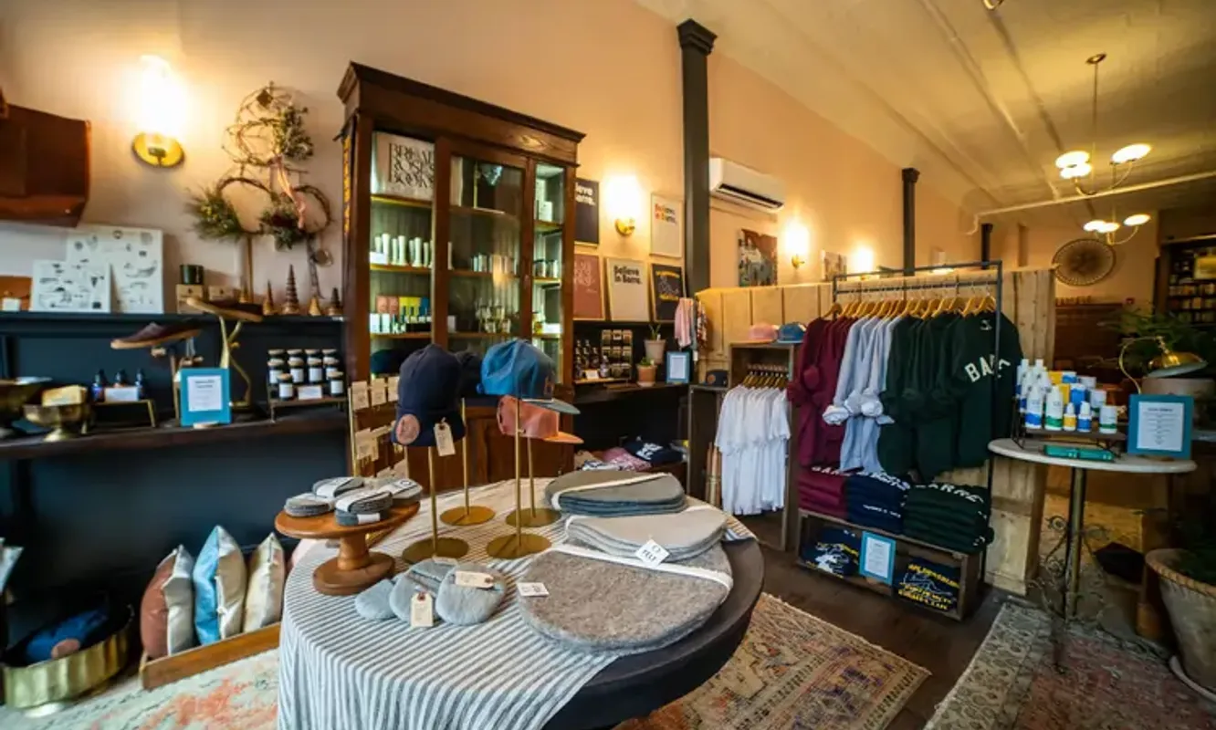 Workshop setup with classroom-style seating and presentation area